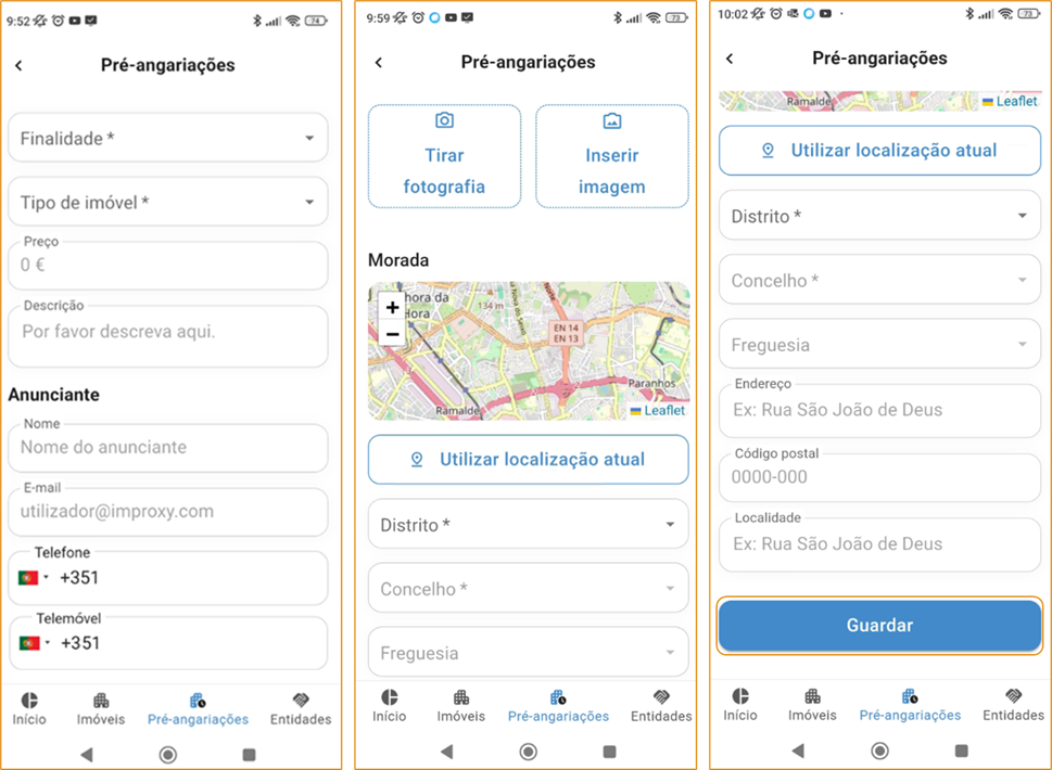 App Gimob- Ficha pré.angariação