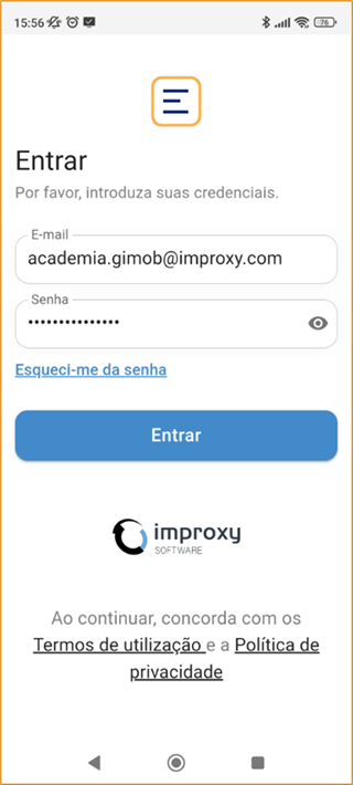 App Gimob- entrada