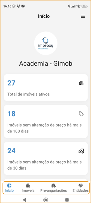 App Gimob- Início