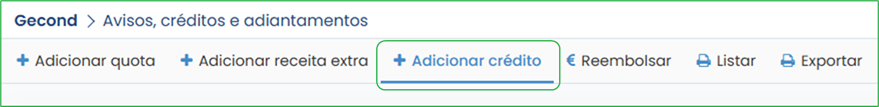 Mudança de condómino numa fração- adicionar crédito