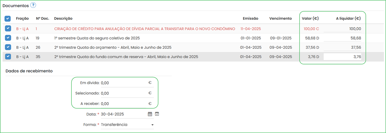 Mudança de condómino numa fração- emitir recibo