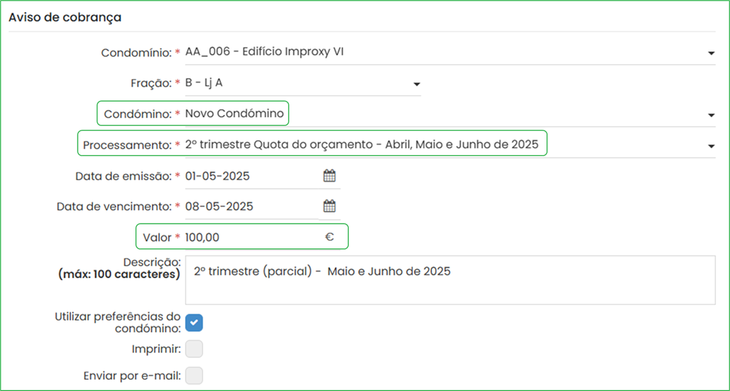 Mudança de condómino numa fração- aviso de cobrança novo condómino